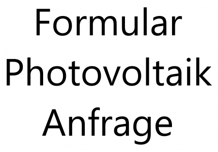 Formular Photovoltaik Anfrage